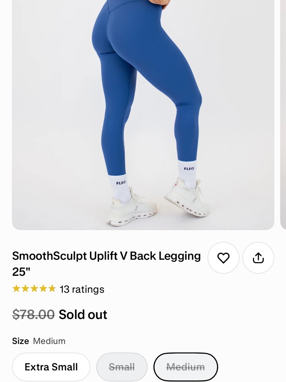 Fleo SmoothSculpt Uplift V-Back Leggings 25" — Blue
